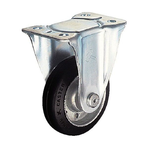 プレート式キャスター 400S (プレス製ゴム車) 固定