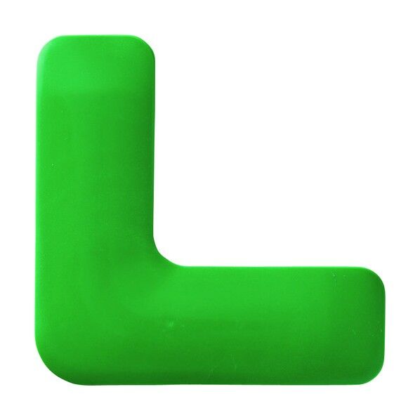 緑十字 路面表示ステッカー L型/緑 150×150mm 10枚組 高耐久タイプ 403051 10枚