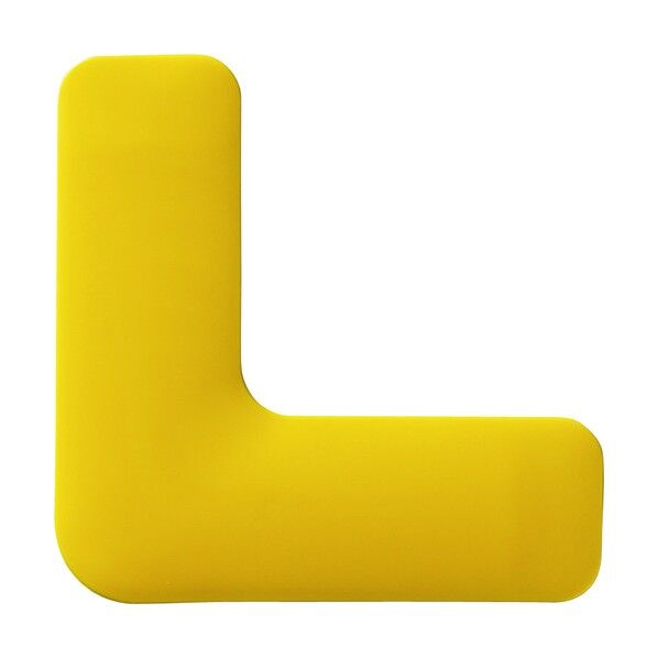 緑十字 路面表示ステッカー L型/黄 150×150mm 10枚組 高耐久タイプ 403052 10枚