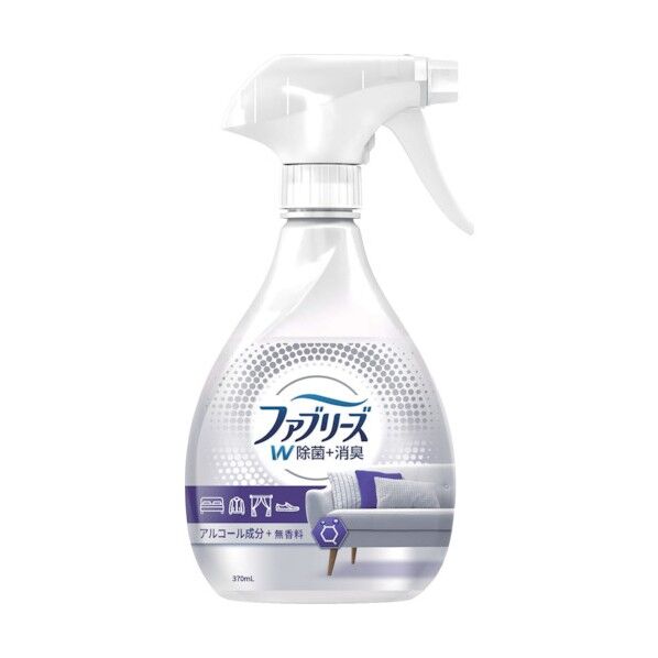 ファブリーズ W除菌+消臭 布用 スプレー 無香料 アルコール成分入り 本体 370mL 402349 1点