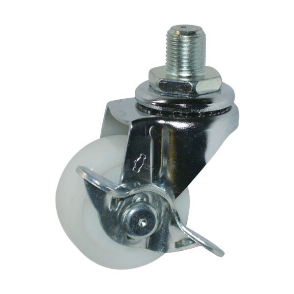 ねじ込み式キャスター 420A (ナイロン車) 自在ストッパー付(ミリねじ)