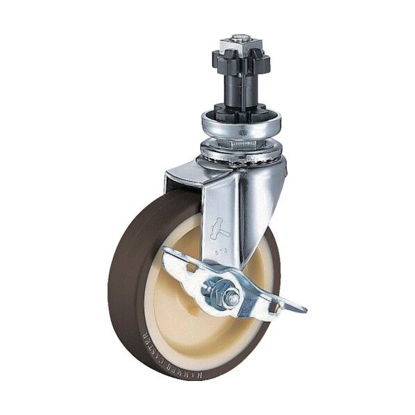 パイプ差し込み式キャスター ENシリーズ (ナイロンホイールB入ウレタン車) 自在ストッパー付