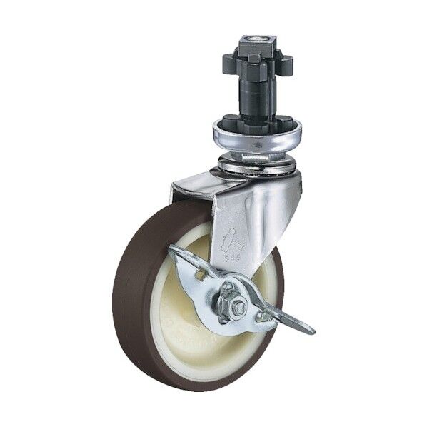 パイプ差し込み式キャスター ENシリーズ (ナイロンホイールウレタン車) 自在ストッパー付