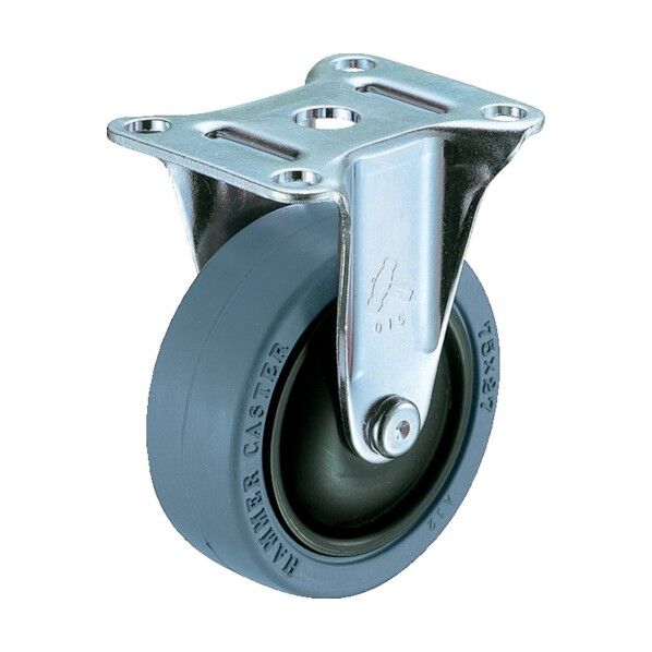 プレート式省音キャスター(ナイロンホイールゴム車) 固定