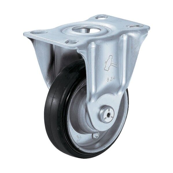 プレート式キャスター 420S (プレス製ゴム車) 固定