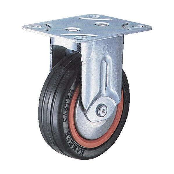 プレート式キャスター 420M (ナイロンホイールゴム車) 固定