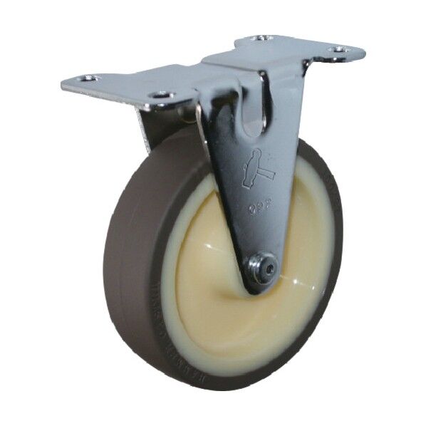 プレート式キャスター 420E (ナイロンホイールウレタン車) 固定