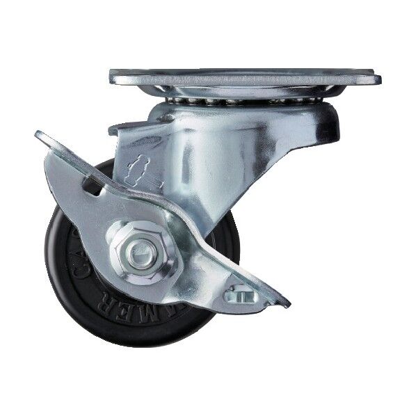 プレート式キャスター 420S (プレス製ゴム車) 自在ストッパー付