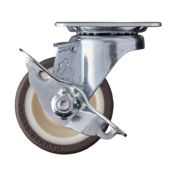 プレート式キャスター 420S (ナイロンホイールウレタン車) 自在ストッパー付