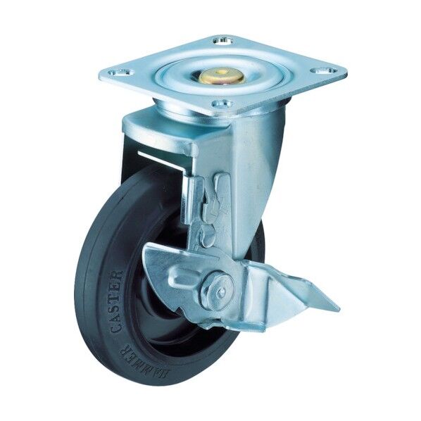 プレート式キャスター 匠シリーズ (ナイロンホイールゴム車) 自在ストッパー付