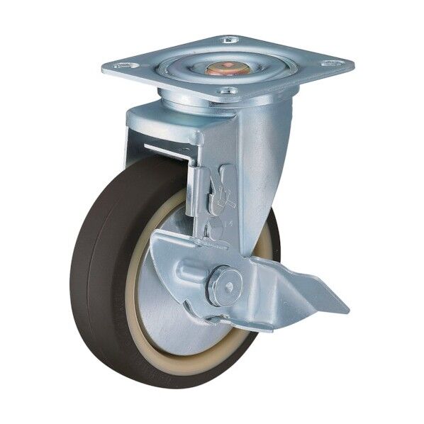 プレート式キャスター 匠シリーズ (ナイロンホイールウレタン車) 自在ストッパー付