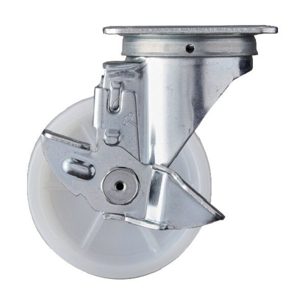 プレート式キャスター 420S (ナイロン車) 自在ストッパー付