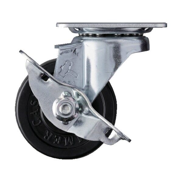 ねじ込み式 413S 旋回式 ゴム車輪(ローラーベアリング) ストッパー付