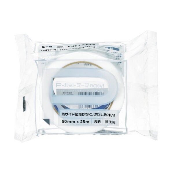 TERAOKA P-カットテープ EASY 4140D 透明 50mmX25m 157 x 142 x 61 mm 1点