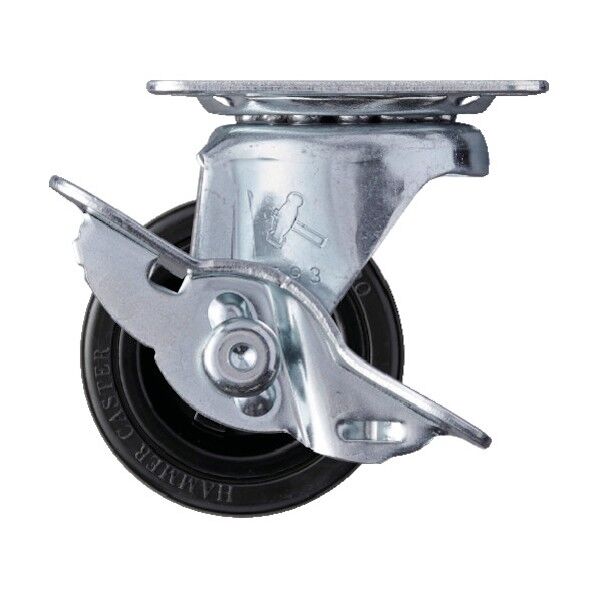 プレート式キャスター 420G (ゴム車) 自在ストッパー付