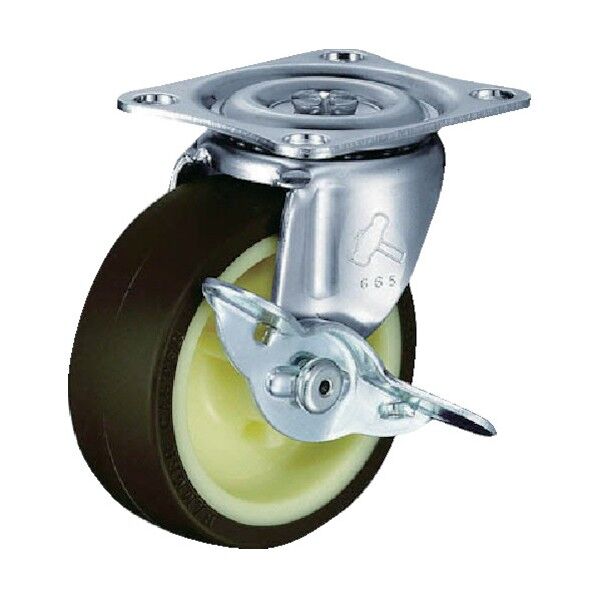 プレート式キャスター 420G (ナイロンホイールウレタン車) 自在ストッパー付