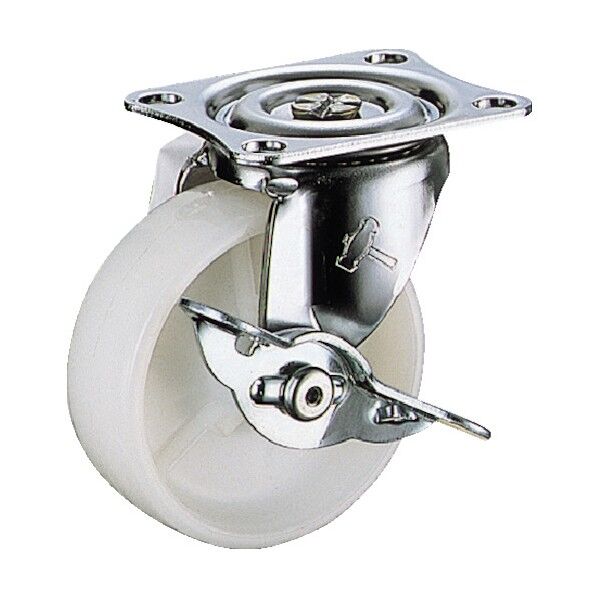 プレート式キャスター 420G (ナイロン車) 自在ストッパー付
