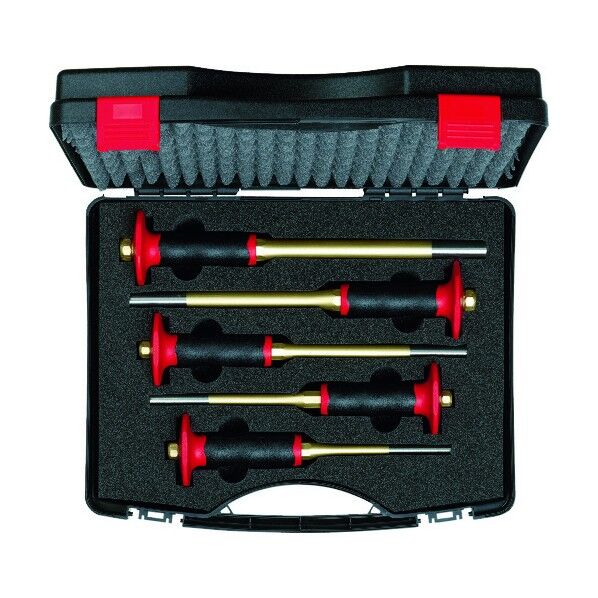 RENNSTEIG ハンドガード付平行ピンポンチ5点セット プラスチックボックス 425-154-0 1S