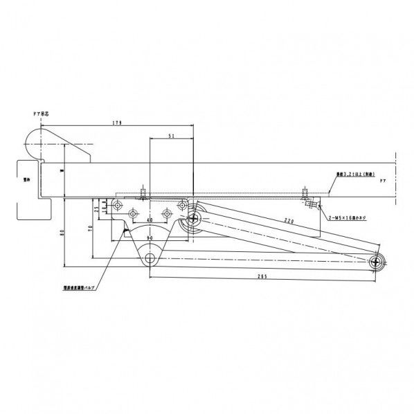ドアクローザ パラレル型 アングルブラケット シルバー P-182L 1個