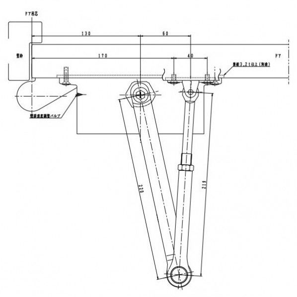 ドアクローザ スタンダード型 右勝手 シルバー 5002R 1個