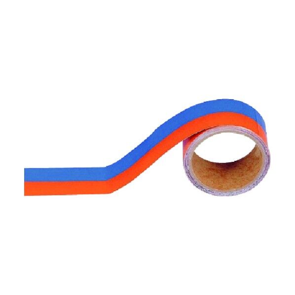 配管識別テープ青/黄赤 小 ・アルミ・50mm幅X5m 446-27 1点