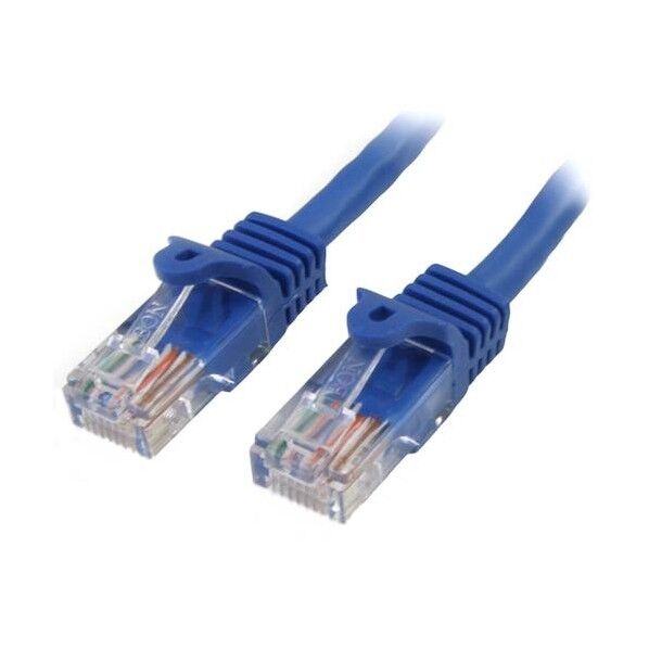 カテゴリ5e(CAT5e)LANケーブル/1m/ブルー/ツメ折れ防止機構 45PAT1MBL 1本