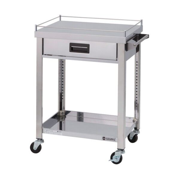 ステンレス製ワゴン GWGシリーズ 2段 (天板コボレ止め付) 引出し付