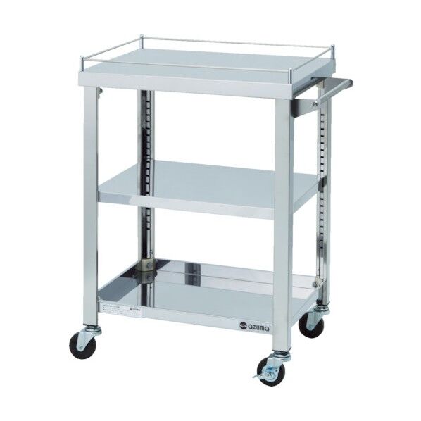 ステンレス製ワゴン GWGシリーズ 3段 (天板コボレ止め付) 引出しなし