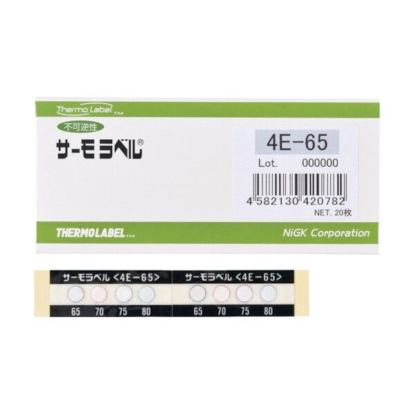 サーモラベル4点表示屋外対応型不可逆性80度 4.00E+80 20枚