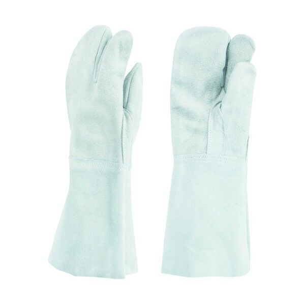 溶接用革手袋床革3本指W-333フリー グレー 460W333 1