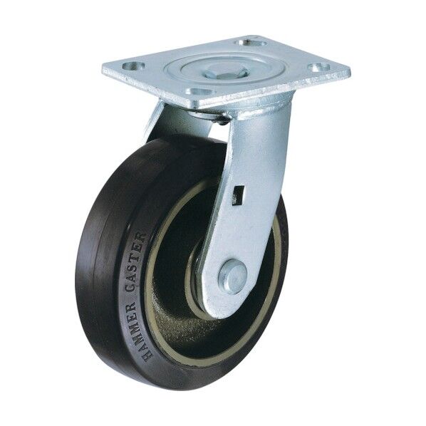 プレート式重荷重用キャスター 500BPS (鋳物ホイールゴム車) 自在