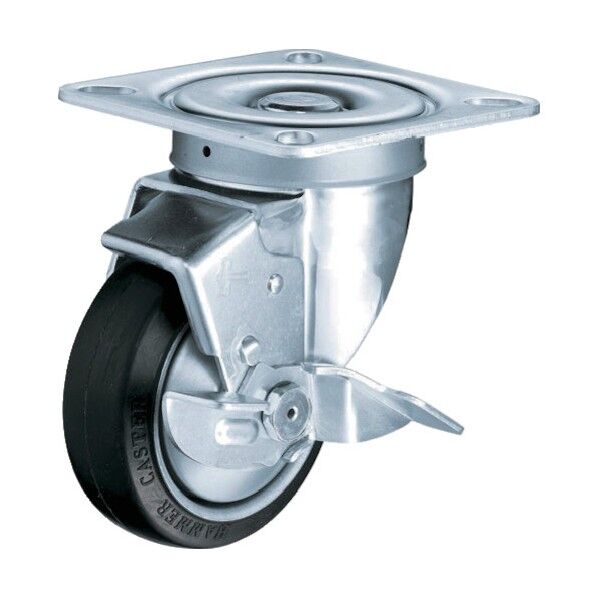 プレート式キャスター 520S (プレス製ゴム車) 自在ストッパー付