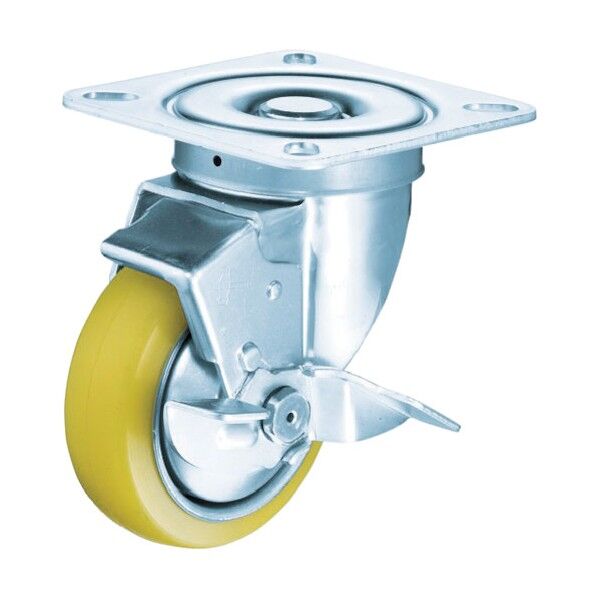 プレート式キャスター 520S (プレス製ウレタン車) 自在ストッパー付