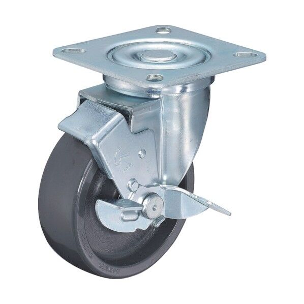 プレート式多機能キャスター(特殊樹脂車) 自在ストッパー付