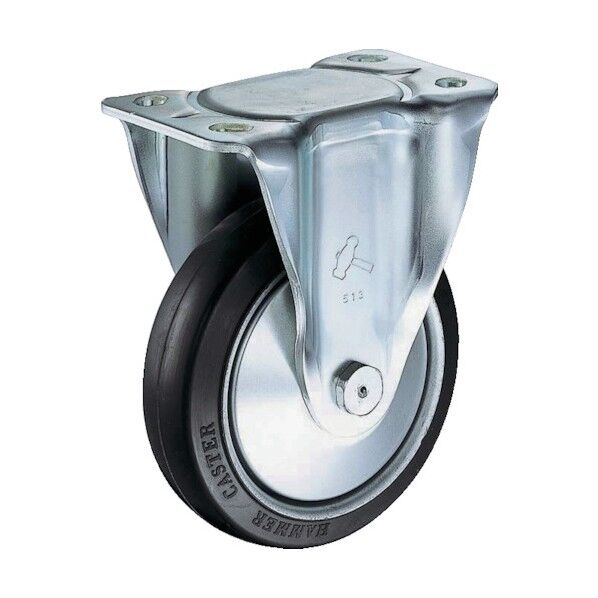 プレート式キャスター 520S (プレス製ゴム車) 固定