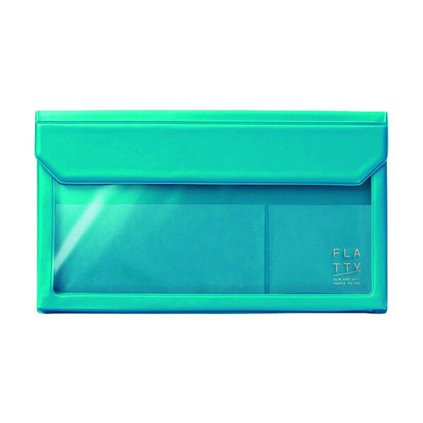キングジム FLATTY 封筒サイズ 水色 5362-MI 1個