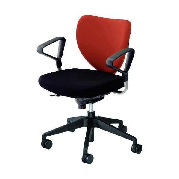 「エポチェア」 ローバック リング肘付き 布 テラコッタ 5-340-2323 1点