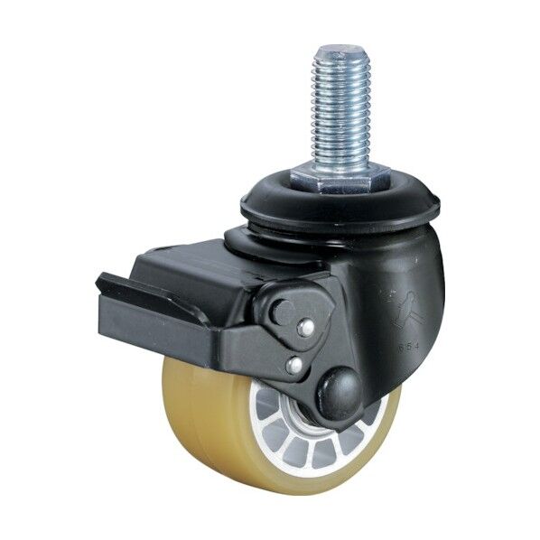 ねじ込み式低床式重荷重用キャスター 540SA (ウレタン車) 自在ストッパー付