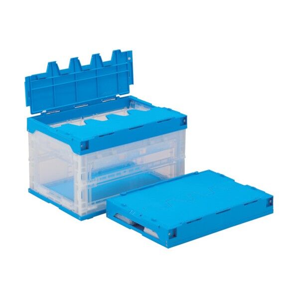 フタ一体型折りたたみコンテナー 556390 サンクレットオリコン50B扉-SBL