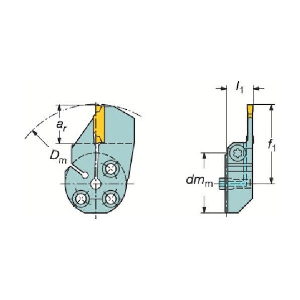 コロターンSL コロカット1・2用突切り・溝入れブレード 570-32R123H23B 1