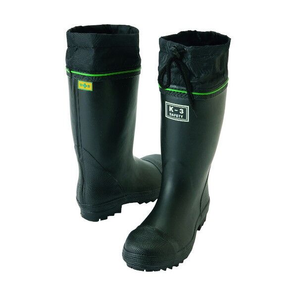 安全ゴム長靴(踏み抜き抵抗板入り)(K-3) 010ブラック 25.5 58601 1