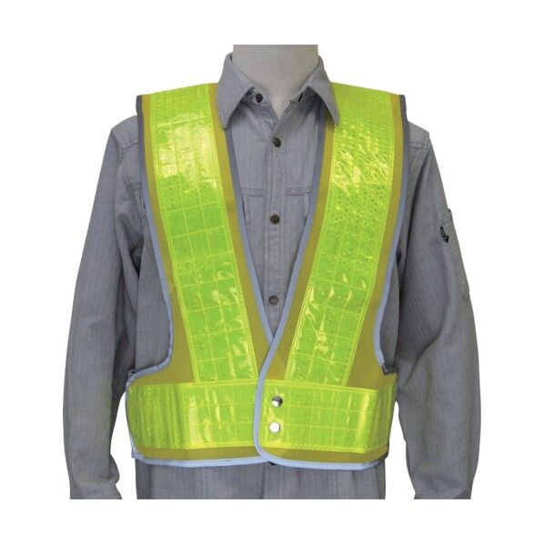 安全ベスト幅90mmフチピカフラッシュ 黄/黄 フリーサイズ 5919006 1枚