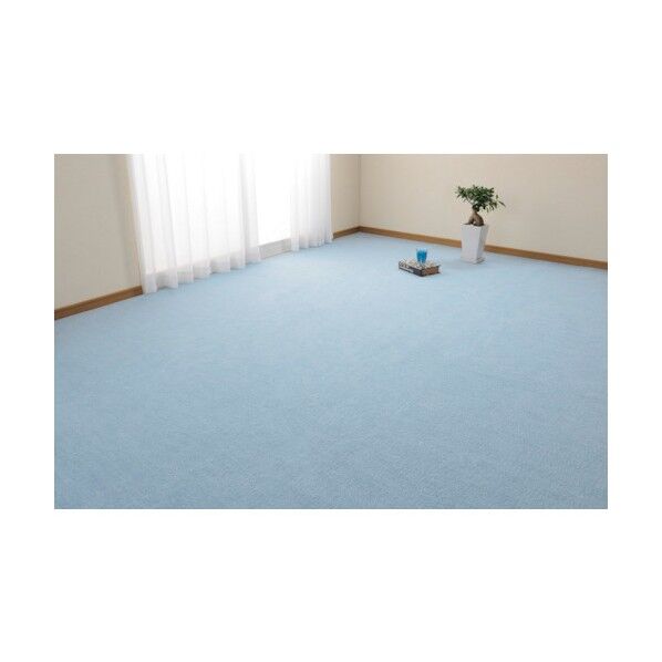 抗菌効果のある平織カーペット ミーテ 江戸間6帖 ブルー 2610×30×3520 600016260 1点