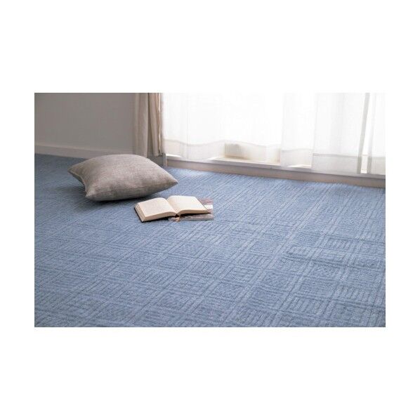 軽くて扱いやすい平織カーペット アンバー江戸間2帖 ブルー 1760×30×1760 600017120 1点