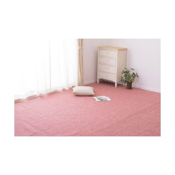 軽くて扱いやすい平織カーペット アンバー江戸間2帖 ローズ 1760×30×1760 600017320 1点