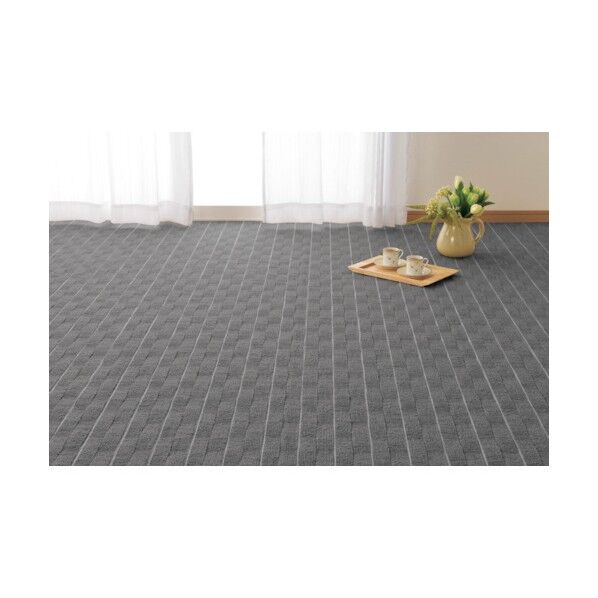 高級感のある平織りカーペット メテオ 江戸間6帖 グレー 2610×30×3520 600021160 1点