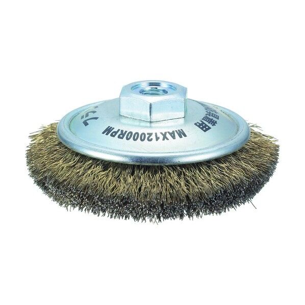 ベベルブラシ φ85x10ネジ カール付 真鍮メッキ鋼線 6111 1点