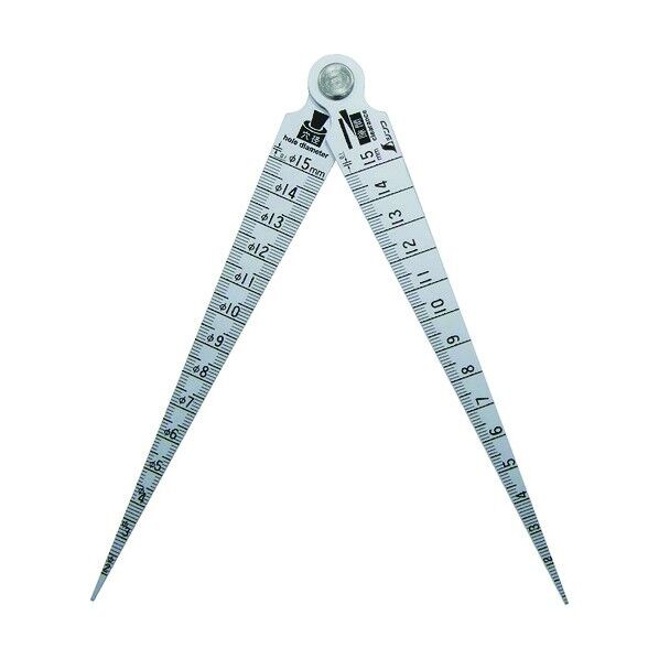 テーパーゲージダブル_1~15mm_隙間・穴径・長さ測定目盛付