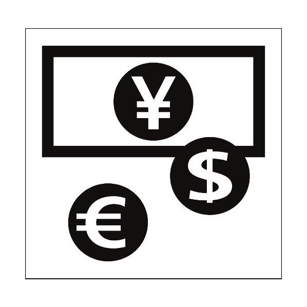 JISピクトサイン 銀行・両替 150角 6300001219 1点