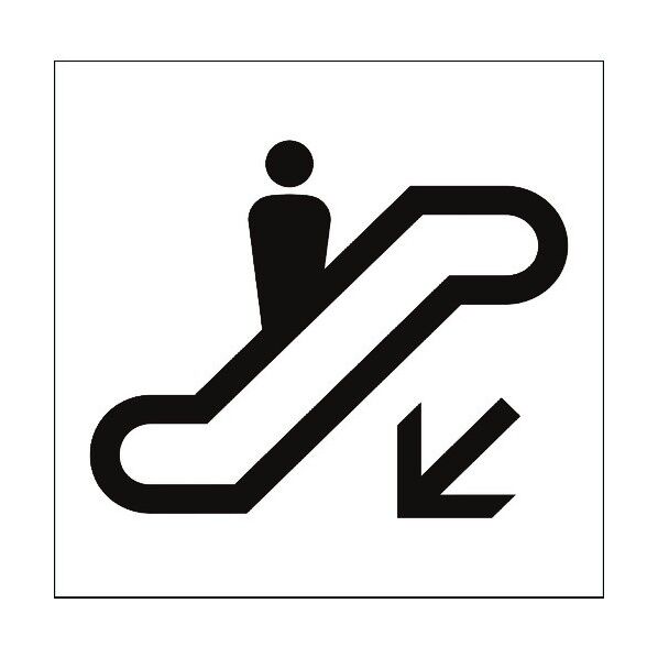 JISピクトサイン 下りエスカレーター 150角 6300001228 1点